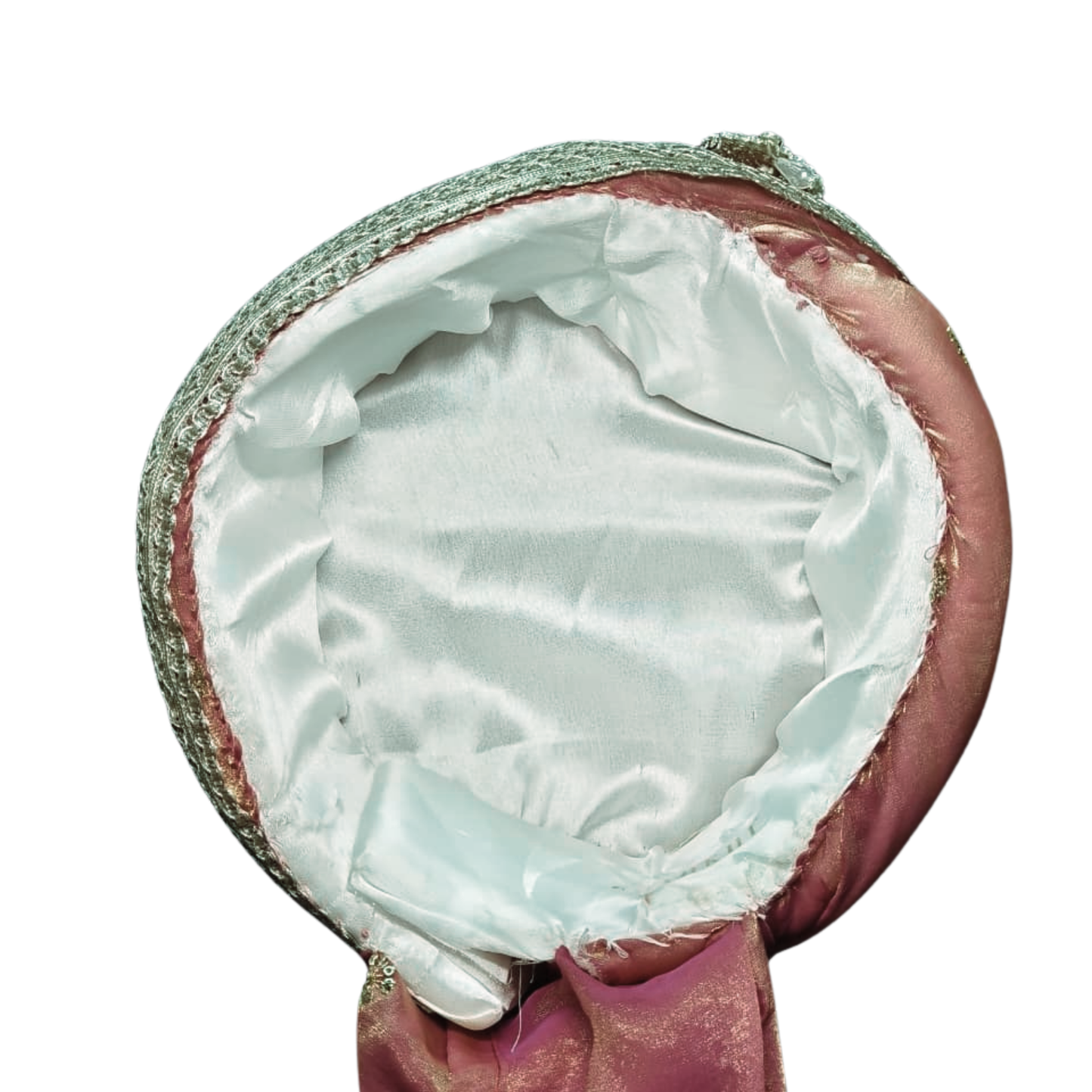 Royal Pleated Ready-to-Wear Safa with Pearl Chain & Kalgi- Pink