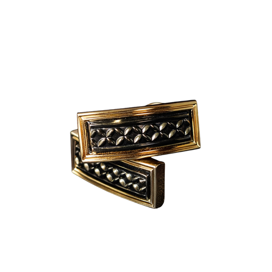 2 Pair Designer Cufflinks for Men- Gold / Silver