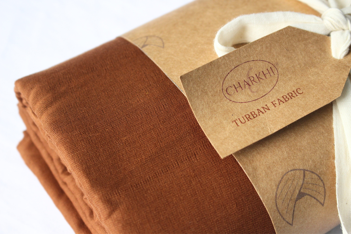Brown Full Voile Turban for Women | CHARKHI Kaur
