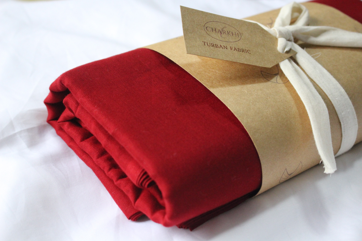 Maroon Full Voile Turban for Women | CHARKHI Kaur