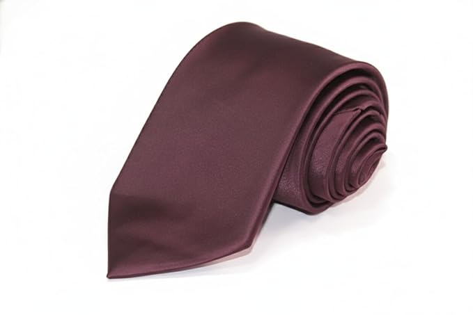 Men’s Classic Tie Combo – Maroon & White Solid Necktie Set | Formal Silk Finish Ties for stylish necktie, Wedding, Office