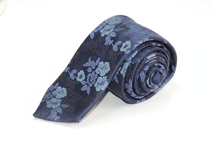 Men’s 3 Tie Combo Set – Blue Shades Designer Neckties with Floral, Paisley & Pattern Prints | Premium Silk Finish Formal Tie Gift Set for Men