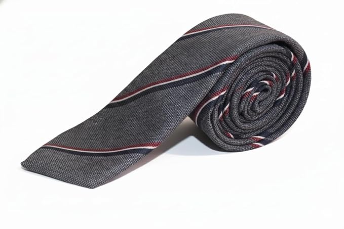 Men’s Premium Tie Set – Formal Neckties for Office, Party & Wedding | Classic Solid Black, Maroon & Grey Striped Tie Combo | Silk Finish Neck Tie Gift Set
