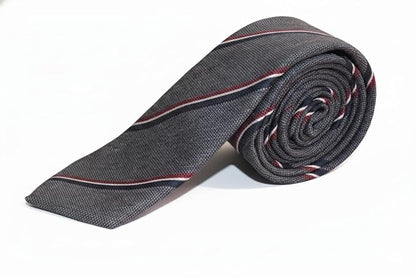 Men’s Premium Tie Set – Formal Neckties for Office, Party & Wedding | Classic Solid Black, Maroon & Grey Striped Tie Combo | Silk Finish Neck Tie Gift Set