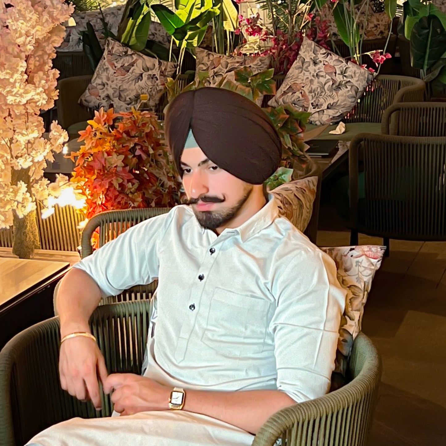 Full Voile Traditional Sikh/Punjab/Sardar Pagri or Turban for Mens-Dark Chocolate