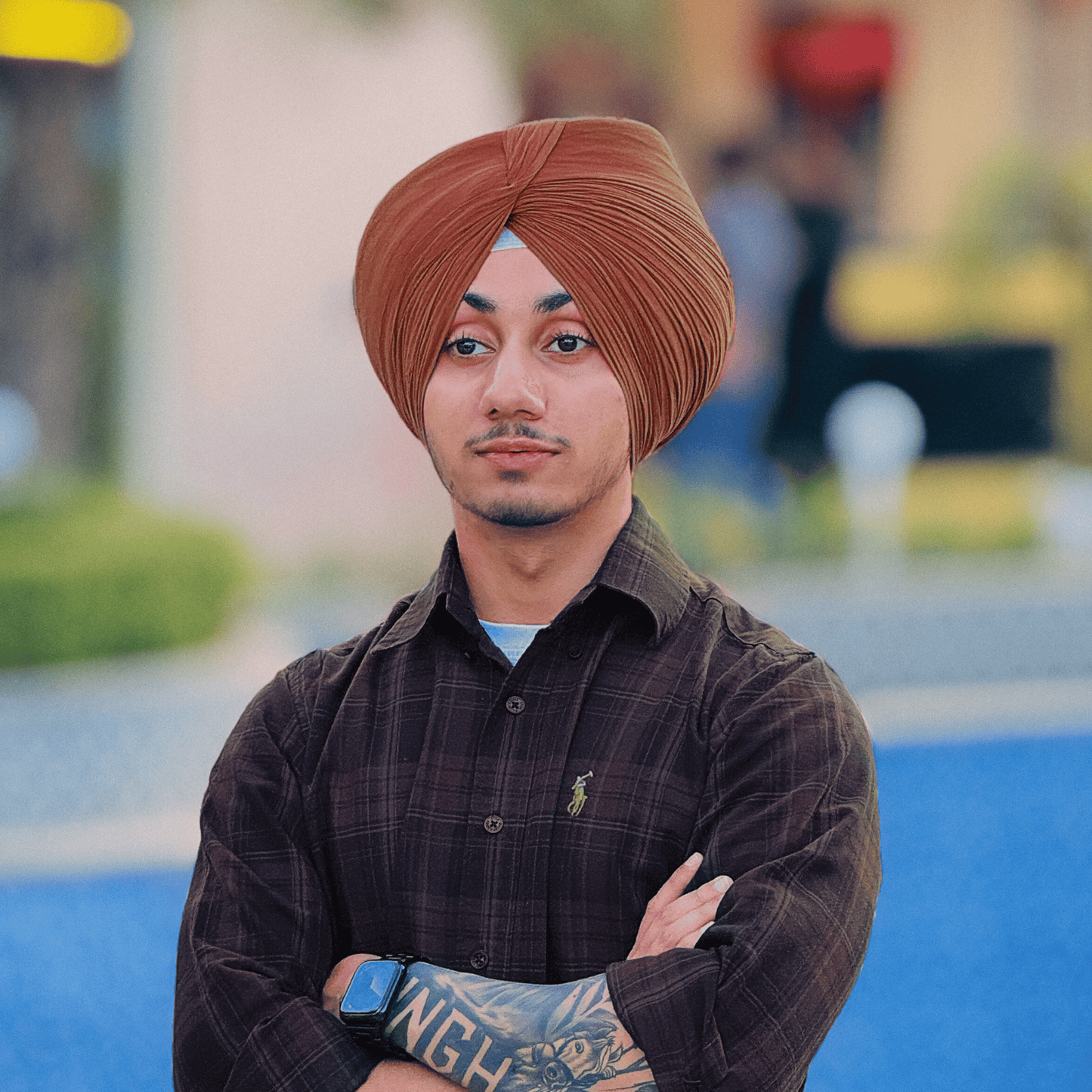 Full Voile Traditional Sikh/Punjab/Sardar Pagri or Turban for Mens- Brown