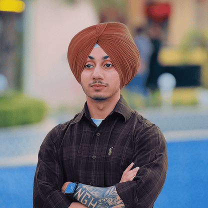 Full Voile Traditional Sikh/Punjab/Sardar Pagri or Turban for Mens- Brown