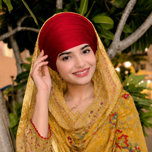 Full Voile Traditional Sikh/Punjab/Sardar Pagri or Turban for Mens-Maroon