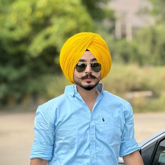 Full Voile Traditional Sikh/Punjab/Sardar Pagri or Turban for Mens-Marigold