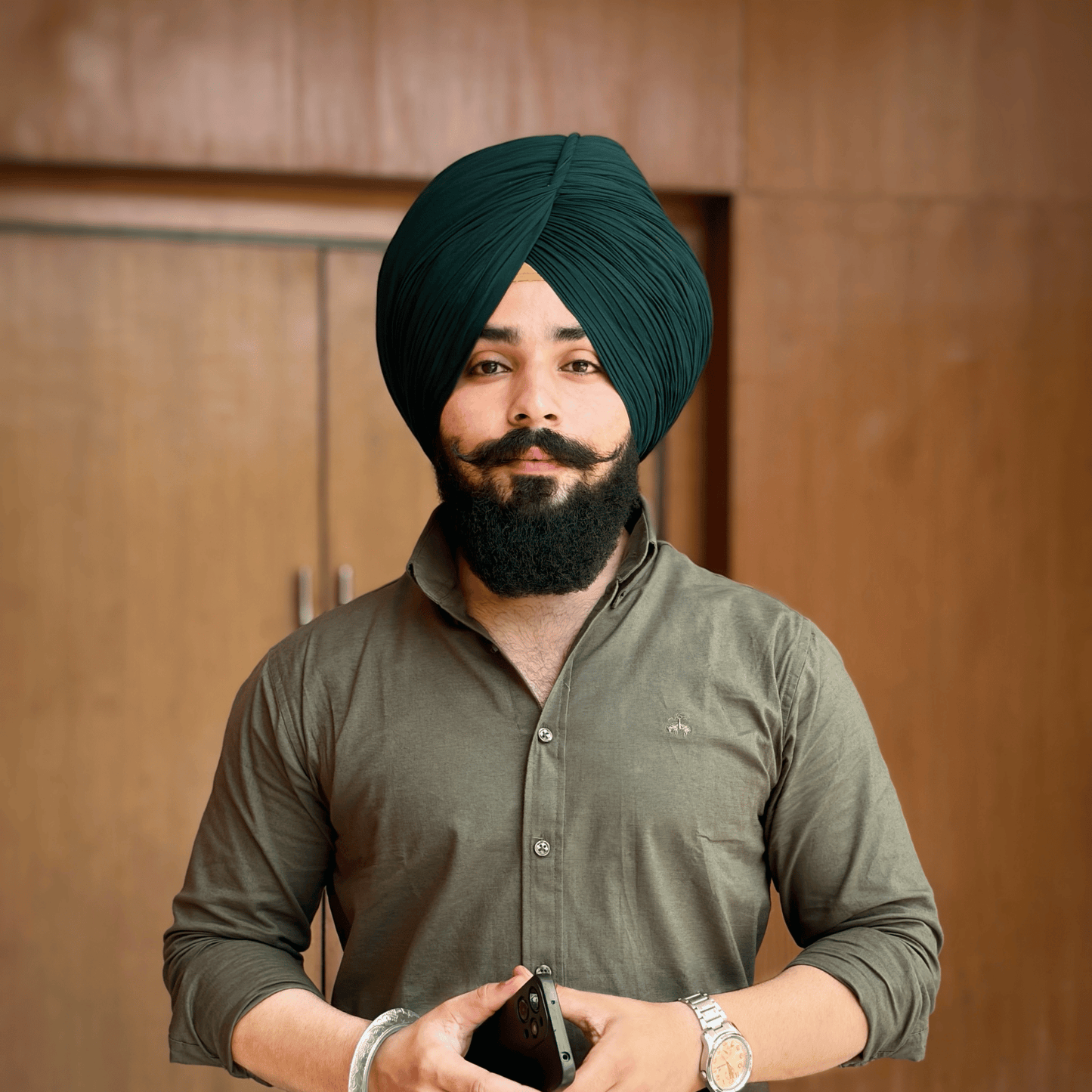 Full Voile Traditional Sikh/Punjab/Sardar Pagri or Turban for Mens-Emerald Green