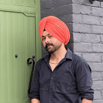Full Voile Traditional Sikh/Sardar Pagri or Turban for Mens - Peach