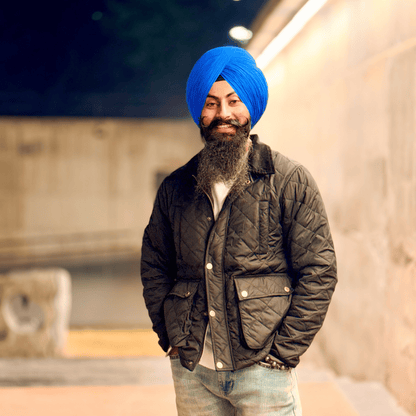 Full Voile Traditional Sikh/Punjab/Sardar Pagri or Turban for Mens- Aqua Blue