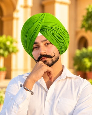 Full Voile Traditional Sikh/Punjab/Sardar Pagri or Turban for Mens - Heena Green