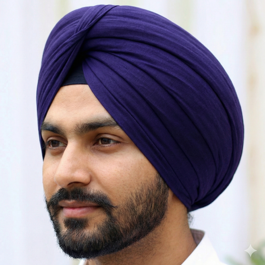 Full Voile Traditional Sikh/Punjab/Sardar Pagri or Turban for Mens-Midnight Blue