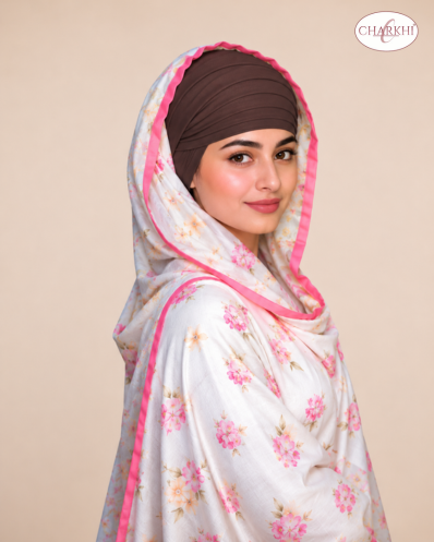 Dark Chocolate Full Voile Turban for Women | CHARKHI Kaur