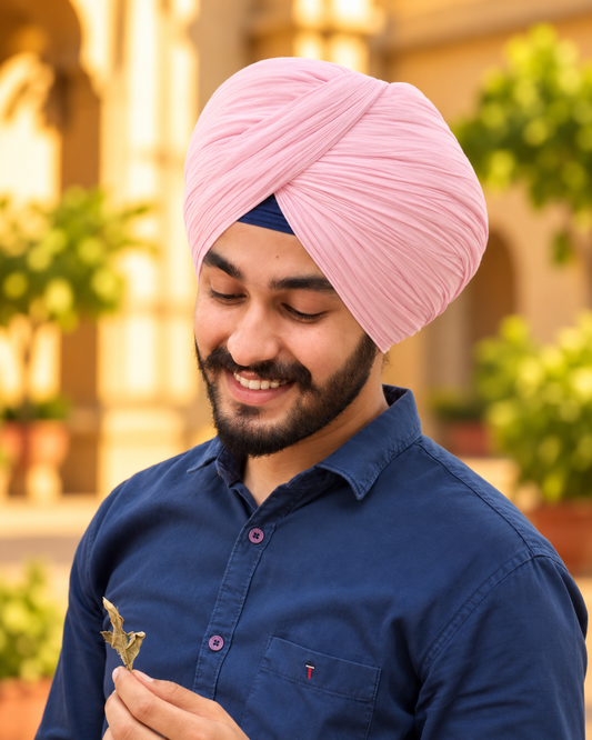 Full Voile Traditional Sikh/Punjab/Sardar Pagri or Turban for Mens-Baby Pink