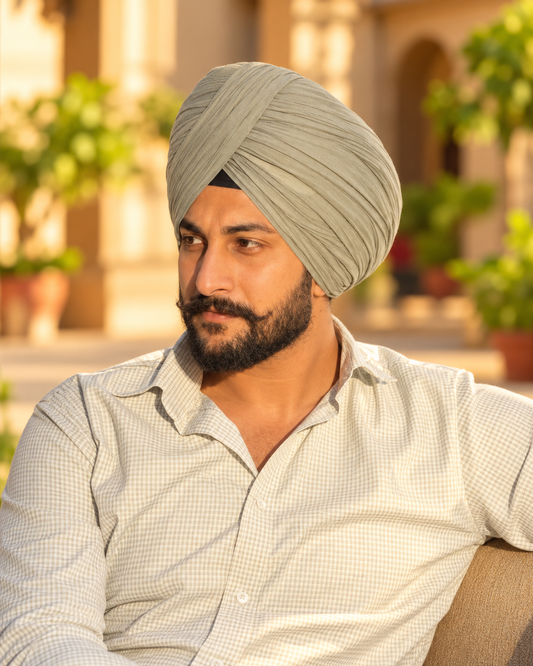 Full Voile Traditional Sikh/Punjab/Sardar Pagri or Turban for Mens-Khaki