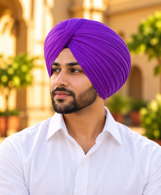Full Voile Traditional Sikh/Punjab/Sardar Pagri or Turban for Mens-Lilac