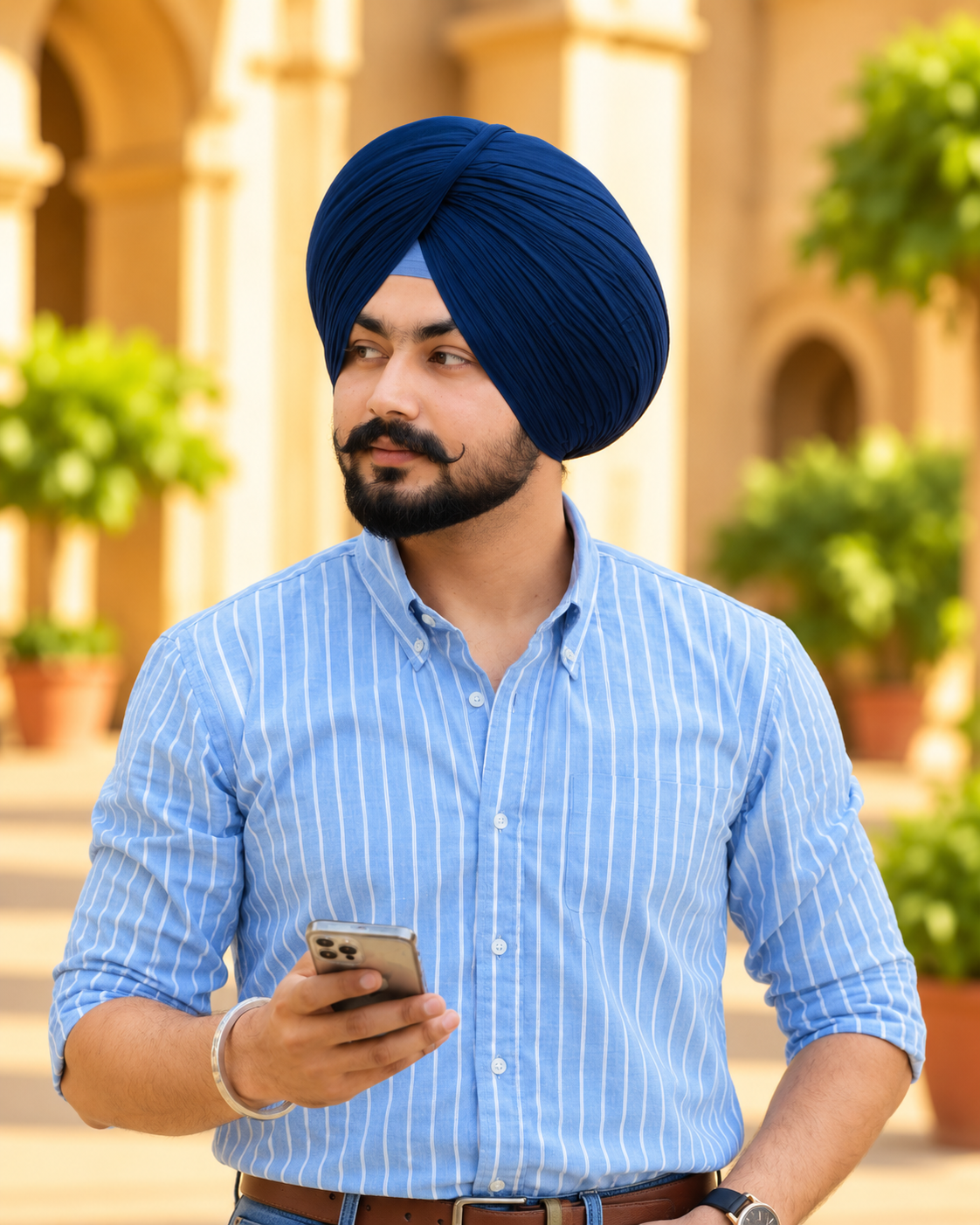 CHARKHI Full Voile Punjabi Turban – Selected Colour | Pagri for Men