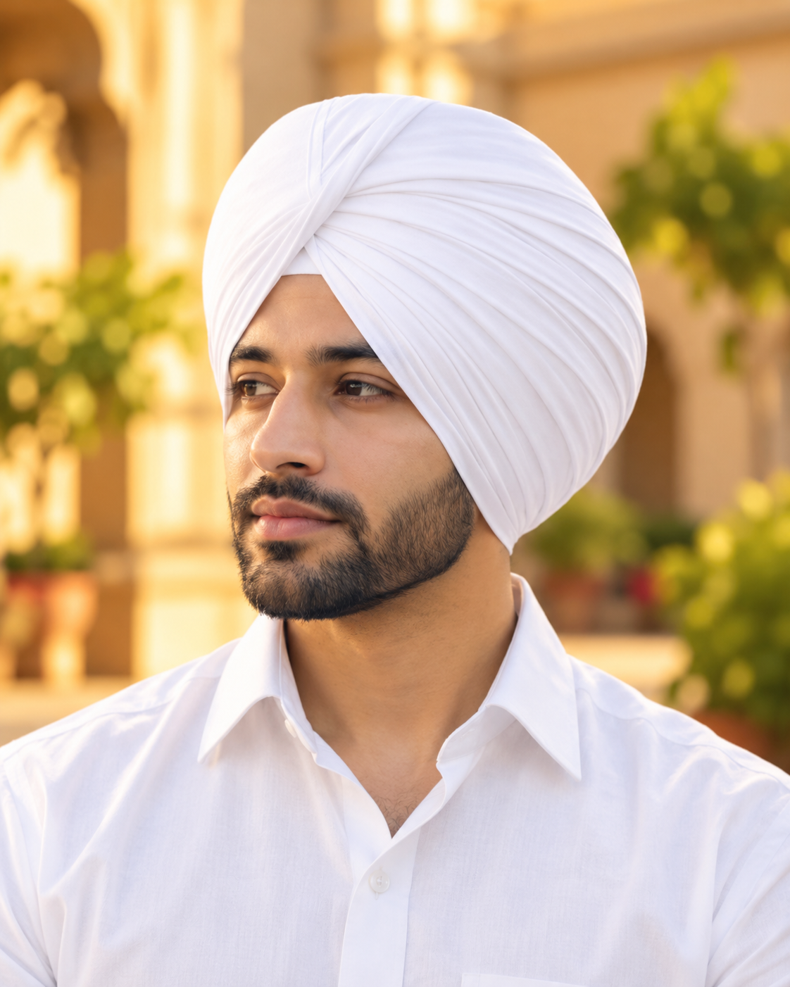 ਪੁਰਸ਼ਾਂ ਲਈ ਫੁੱਲ ਵੋਇਲ ਟ੍ਰੈਡੀਸ਼ਨਲ ਸਿੱਖ/ਪੰਜਾਬੀ/ਸਰਦਾਰ ਪੱਗ - ਸਨੋ ਵ੍ਹਾਈਟ (ਬਰਫ਼ ਵਰਗਾ ਚਿੱਟਾ)