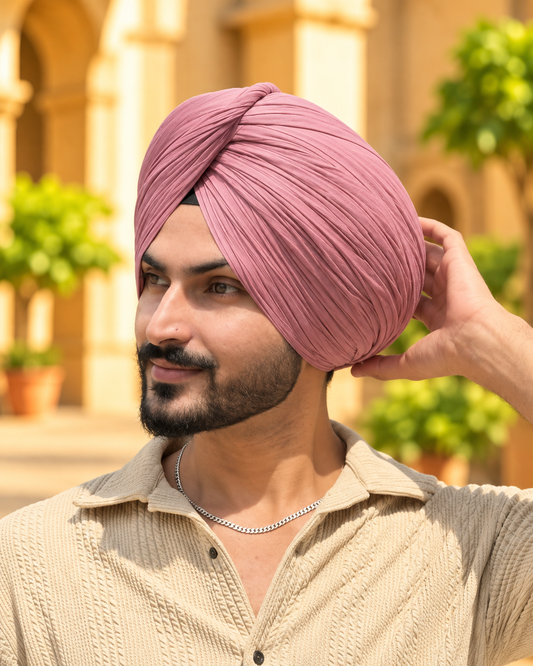 Full Voile Traditional Sikh/Punjab/Sardar Pagri or Turban for Mens - Onion Pink