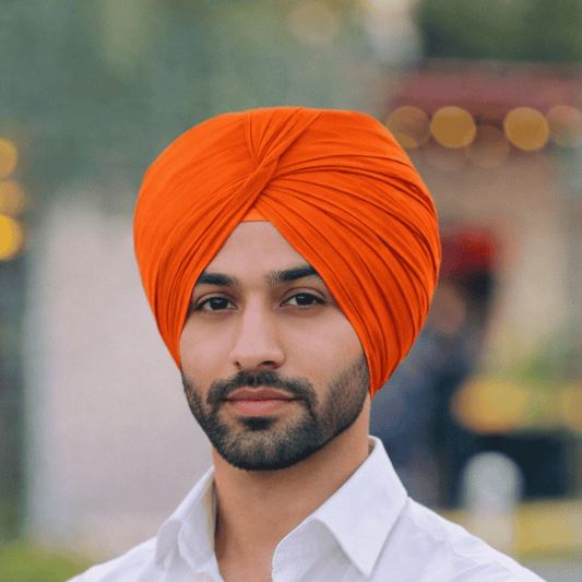 Full Voile Traditional Sikh/Punjab/Sardar Pagri or Turban for Mens- Kesari