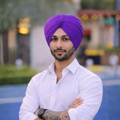 Full Voile Traditional Sikh/Punjab/Sardar Pagri or Turban for Mens-Lilac