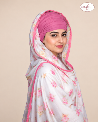 Light Plum Full Voile Turban for Women | CHARKHI Kaur