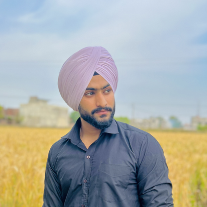 Premium Full Voile Sikh Turban for Men – Light Lavender Punjabi Pagri