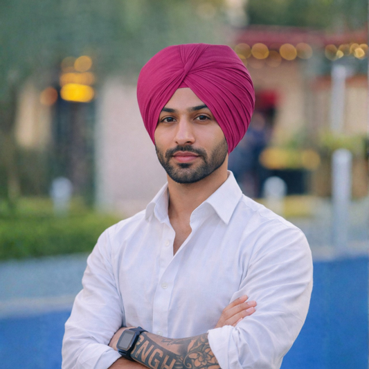 Full Voile Traditional Sikh/Punjab/Sardar Pagri or Turban for Mens- Light Plum