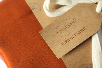 CHARKHI Full Voile Punjabi Turban – Light Rust | Pagri for Men