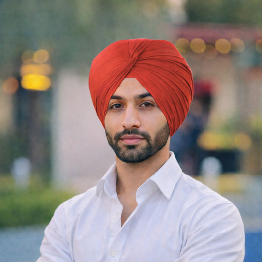 Full Voile Traditional Sikh/Punjab/Sardar Pagri or Turban for Mens- Light Rust