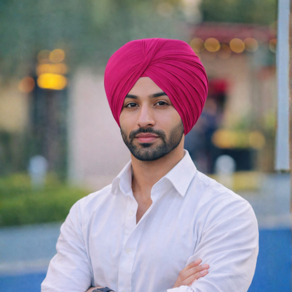 Full Voile Traditional Sikh/Punjab/Sardar Pagri or Turban for Mens- Magenta