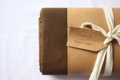 CHARKHI Full Voile Traditional Sikh/Punjab/Sardar Pagri or Turban for Mens- Military Brown