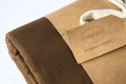 CHARKHI Full Voile Traditional Sikh/Punjab/Sardar Pagri or Turban for Mens- Military Brown