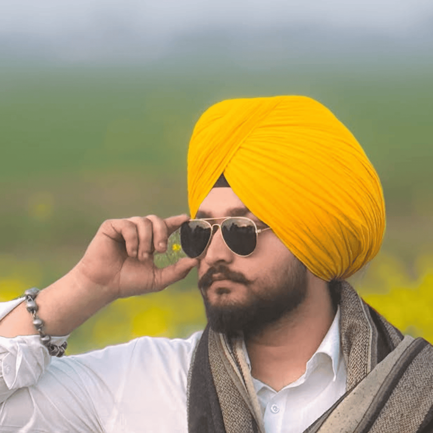 Full Voile Traditional Sikh/Punjab/Sardar Pagri or Turban for Mens-Marigold
