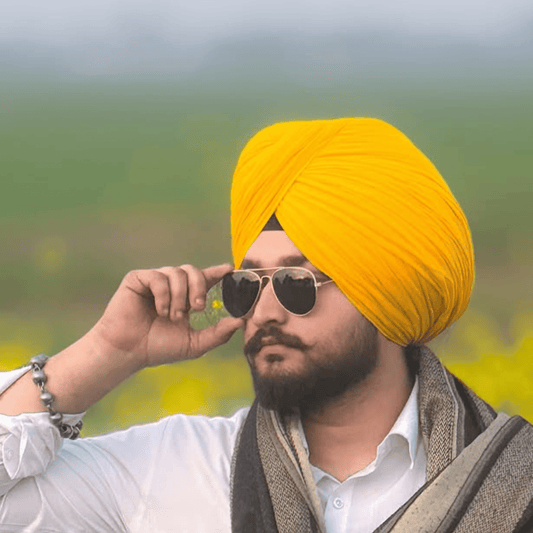 Full Voile Traditional Sikh/Punjab/Sardar Pagri or Turban for Mens-Marigold