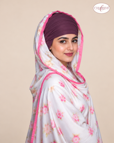 Mulberry Full Voile Turban for Women | CHARKHI Kaur