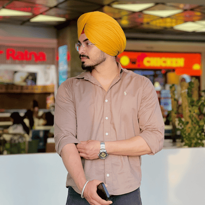 Full Voile Traditional Sikh/Sardar Pagri or Turban for Mens - Mustard
