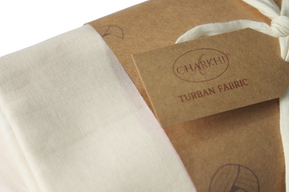 Charkhi Full Voile Off White Turban – Comfortable and Elegant Sikh Headwear