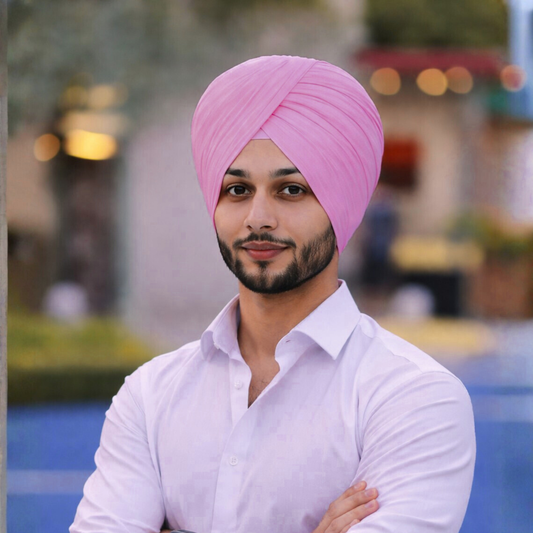 Full Voile Traditional Sikh/Punjab/Sardar Pagri or Turban for Mens- Pink