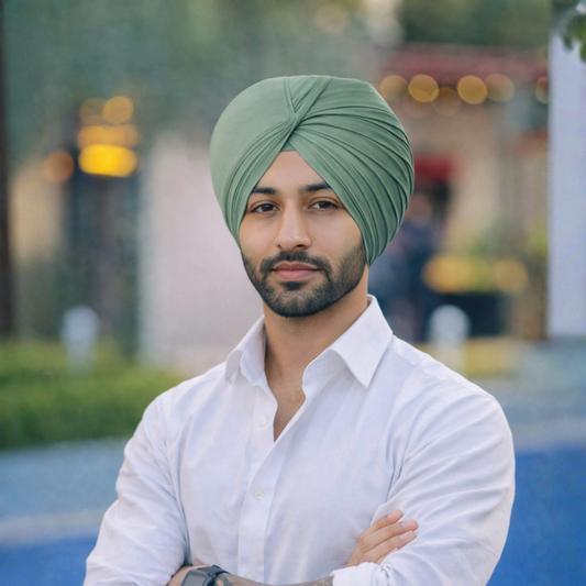 Full Voile Traditional Sikh/Punjab/Sardar Pagri or Turban for Mens-Sage Green