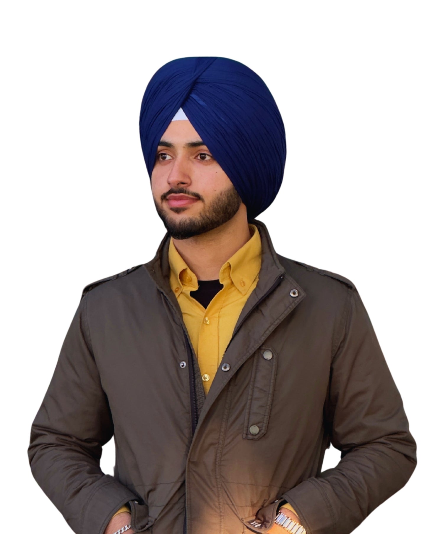 Full Voile Traditional Sikh/Punjab/Sardar Pagri or Turban for Mens- Navy Blue
