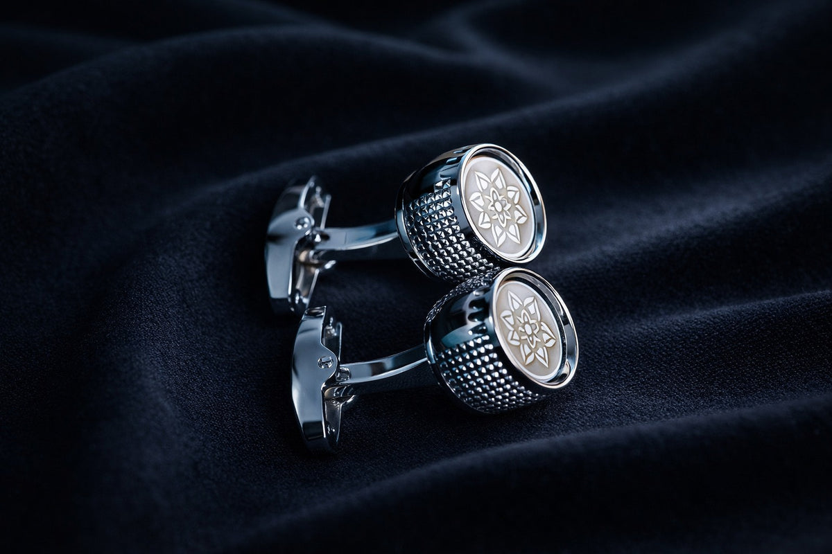 CHARKHI Regal Silver Cufflinks