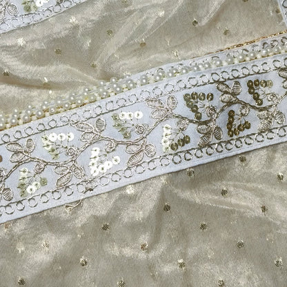 CHARKHI Men’s Wedding Safa with Dupatta | Ethnic Turban/Pagri for Groom | Royal Maharaja Pagdi with Sherwani Stole for Wedding, Baraat (White)
