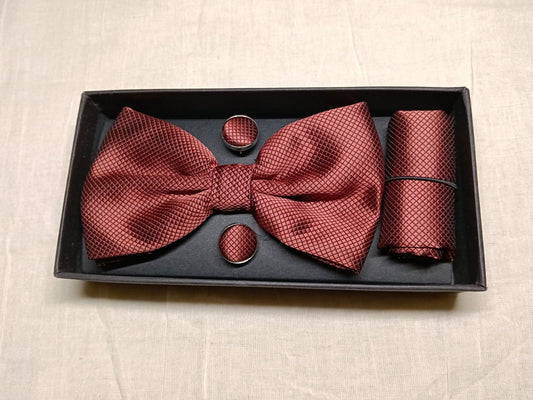 CHARKHI Classic Mocha Bow Tie Set