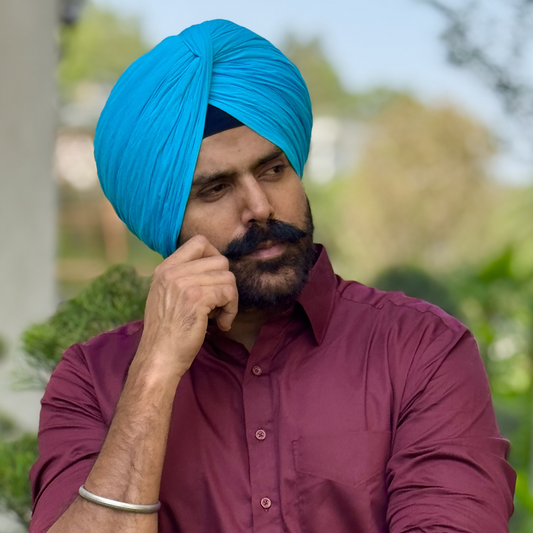 Full Voile Traditional Sikh/Punjab/Sardar Pagri or Turban for Mens- Deep Blue