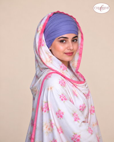 Lavender Full Voile Turban for Women | CHARKHI Kaur