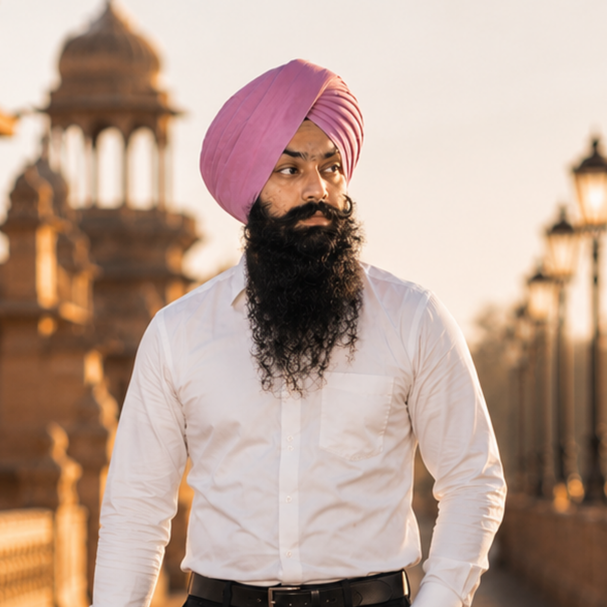 Full Voile Traditional Sikh/Punjab/Sardar Pagri or Turban for Mens - Onion Pink